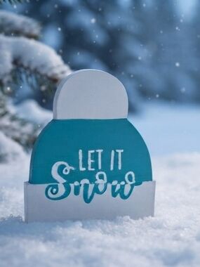 Wooden 'Let It Snow' Winter Hat